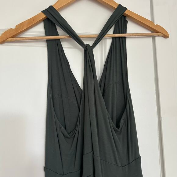 Soma Weekend Soft Jersey Halter Maxi Bra Dress Nightwatch Olive Womens XS - Picture 8 of 12